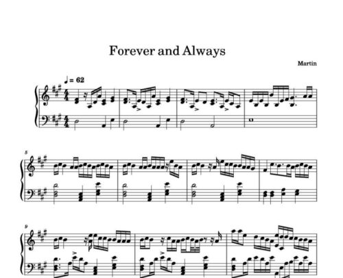 نت پیانو forever and always