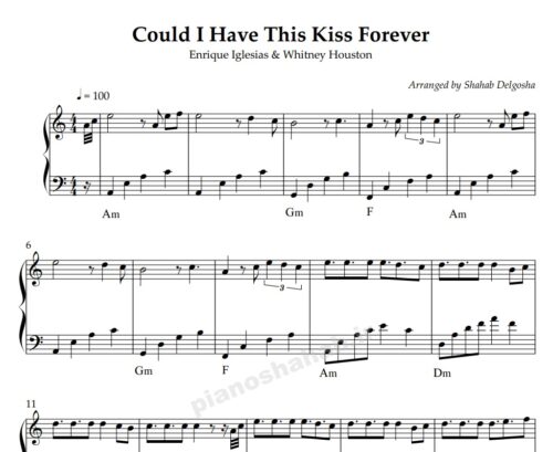 نت پیانو Could i have this kiss forever