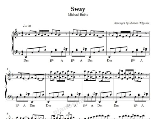 نت پیانو sway michael buble