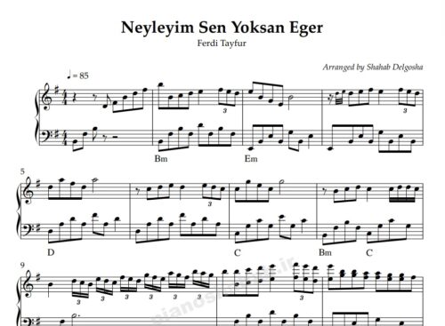 نت پیانو Neyleyim Sen Yoksan Eger