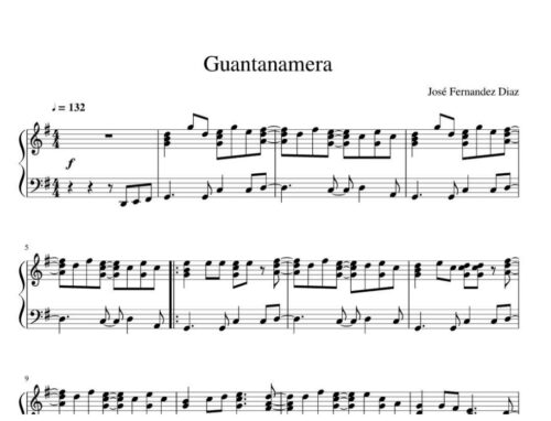 نت پیانو guantanamera