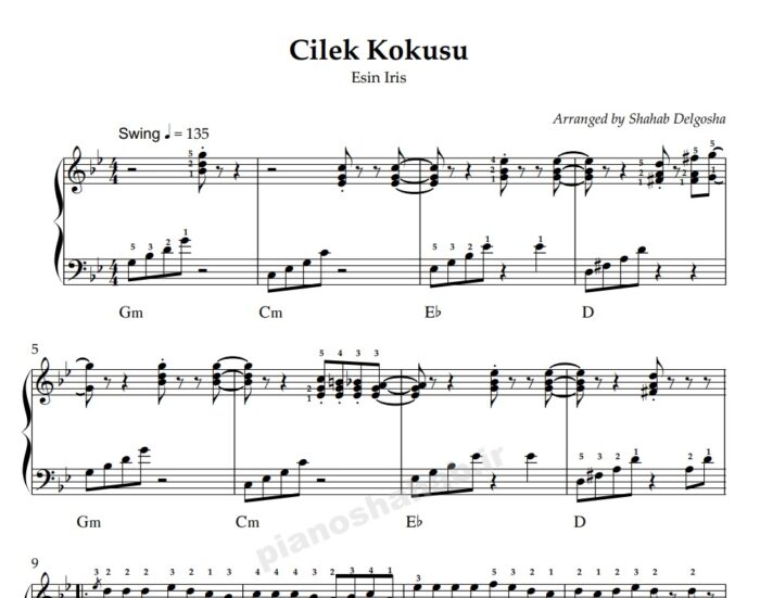 نت پیانو Cilek kokusu