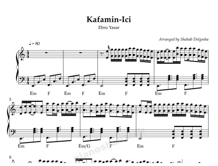 نت پیانو kafamin ici