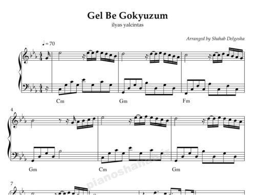 نت پیانو Gel Be Gokyuzum