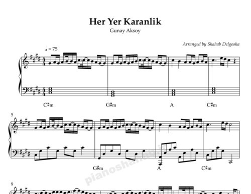 نت پیانو her yer karanlik