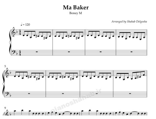 نت پیانو ma baker