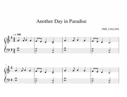 نت پیانو another day in paradise