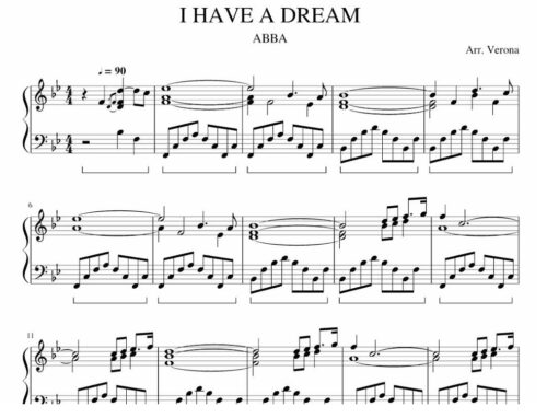 نت پیانو I Have a Dream