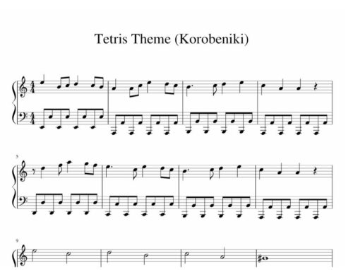 نت پیانو Tetris Theme