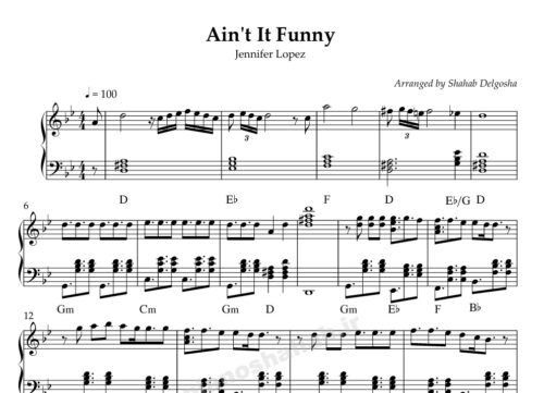 نت پیانو ain't it funny