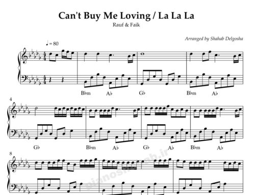 نت پیانو can't buy me loving