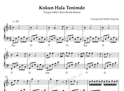 نت پیانو Kokun Hala Tenimde