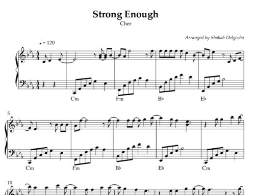 نت پیانو Strong Enough