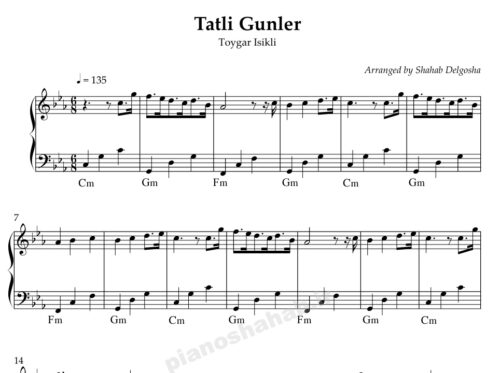 نت پیانو Tatli Gunler